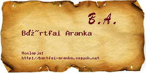 Bártfai Aranka névjegykártya